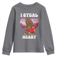 Funny Bigfoot Valentine's Day I Steal Heart Youth Sweatshirt
