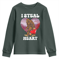 Funny Bigfoot Valentine's Day I Steal Heart Youth Sweatshirt