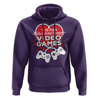 Funny Valentine's Day Gaming Hoodie V Is For Video Games Big Heart