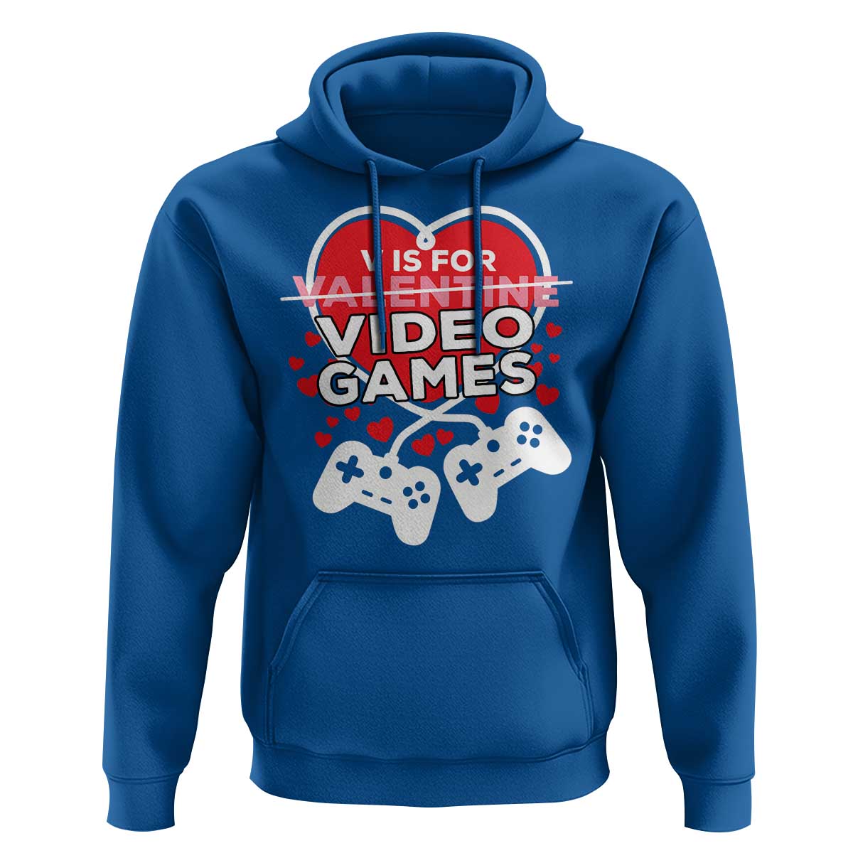 Funny Valentine's Day Gaming Hoodie V Is For Video Games Big Heart