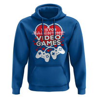 Funny Valentine's Day Gaming Hoodie V Is For Video Games Big Heart