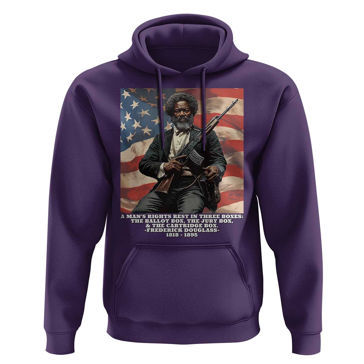 Frederick Douglass Hoodie A Man's Rights Rest In Three Boxes American Flag