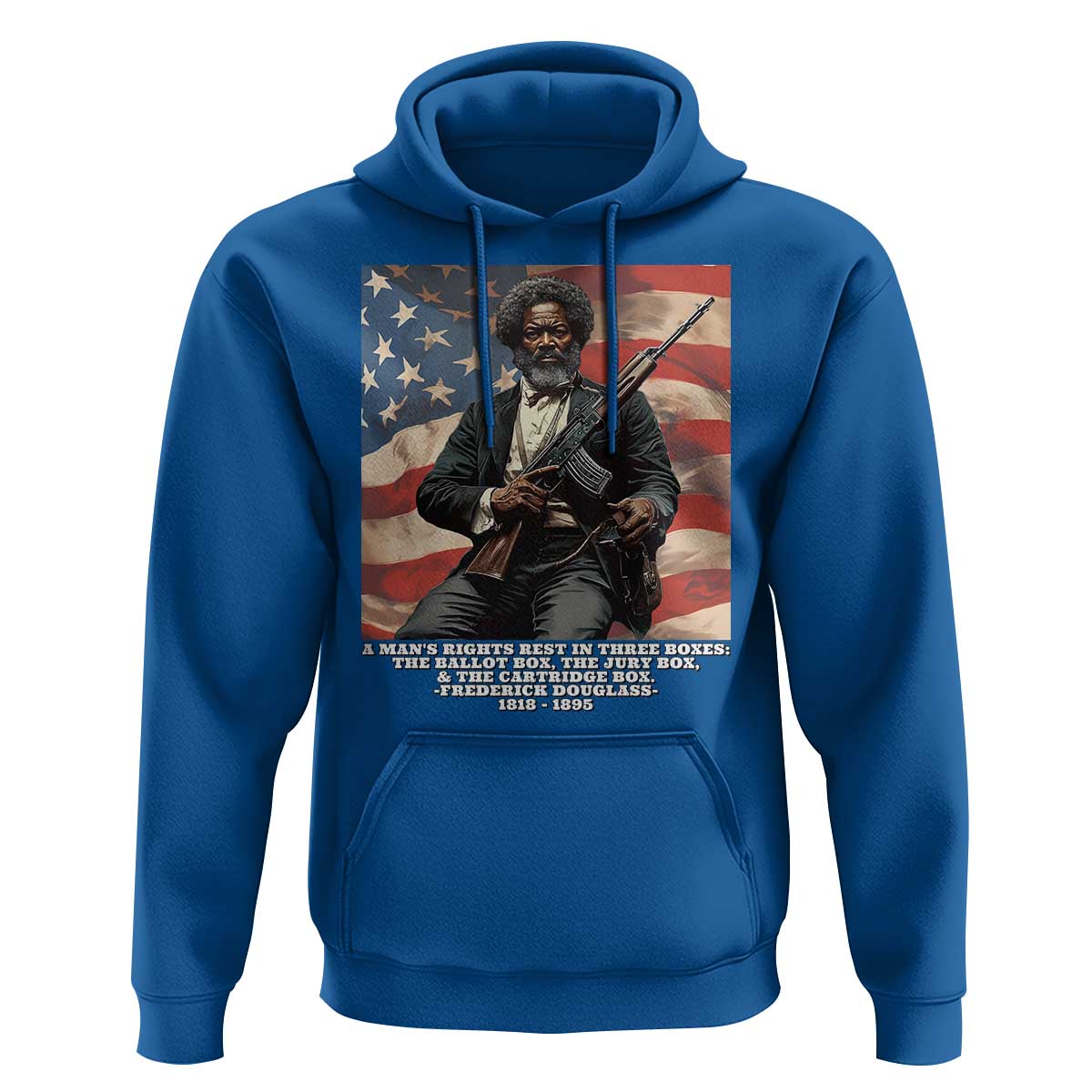 Frederick Douglass Hoodie A Man's Rights Rest In Three Boxes American Flag