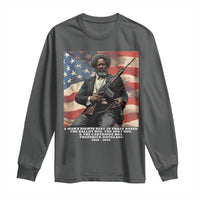 Frederick Douglass Long Sleeve Shirt A Man's Rights Rest In Three Boxes American Flag