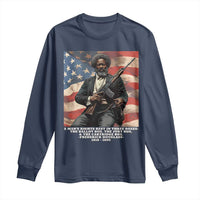 Frederick Douglass Long Sleeve Shirt A Man's Rights Rest In Three Boxes American Flag