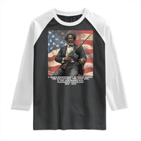 Frederick Douglass Raglan Shirt A Man's Rights Rest In Three Boxes American Flag