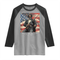 Frederick Douglass Raglan Shirt A Man's Rights Rest In Three Boxes American Flag