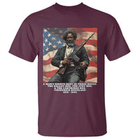 Frederick Douglass T Shirt A Man's Rights Rest In Three Boxes American Flag
