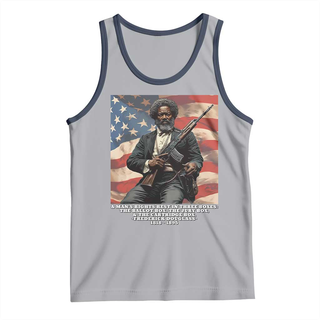 Frederick Douglass Tank Top A Man's Rights Rest In Three Boxes American Flag