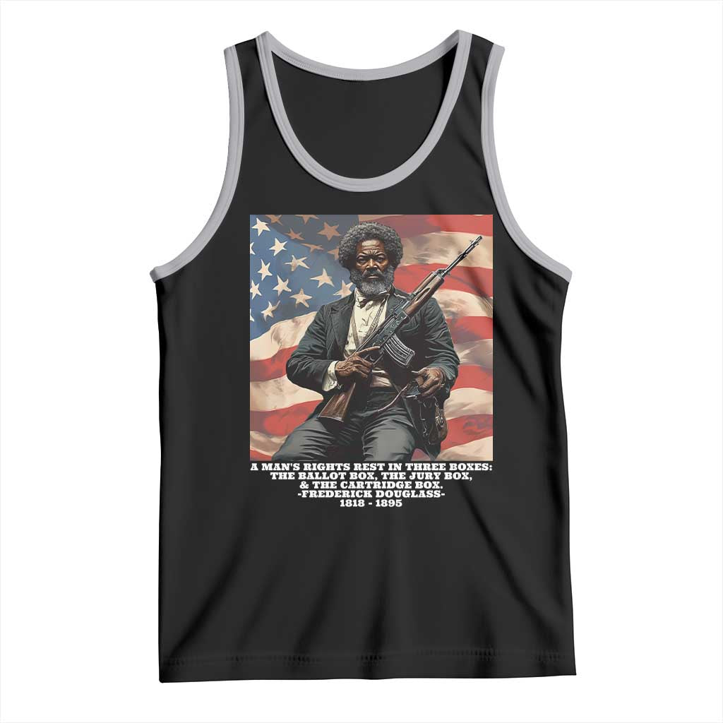 Frederick Douglass Tank Top A Man's Rights Rest In Three Boxes American Flag