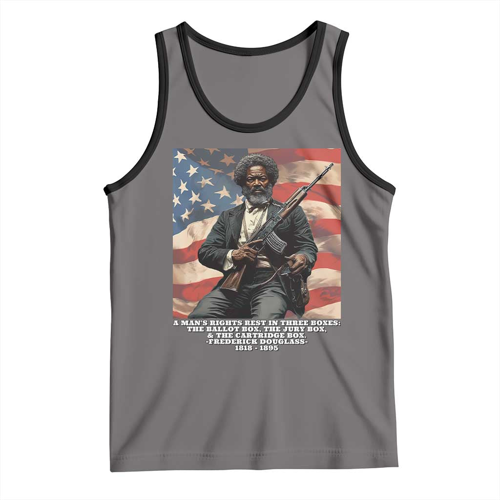 Frederick Douglass Tank Top A Man's Rights Rest In Three Boxes American Flag
