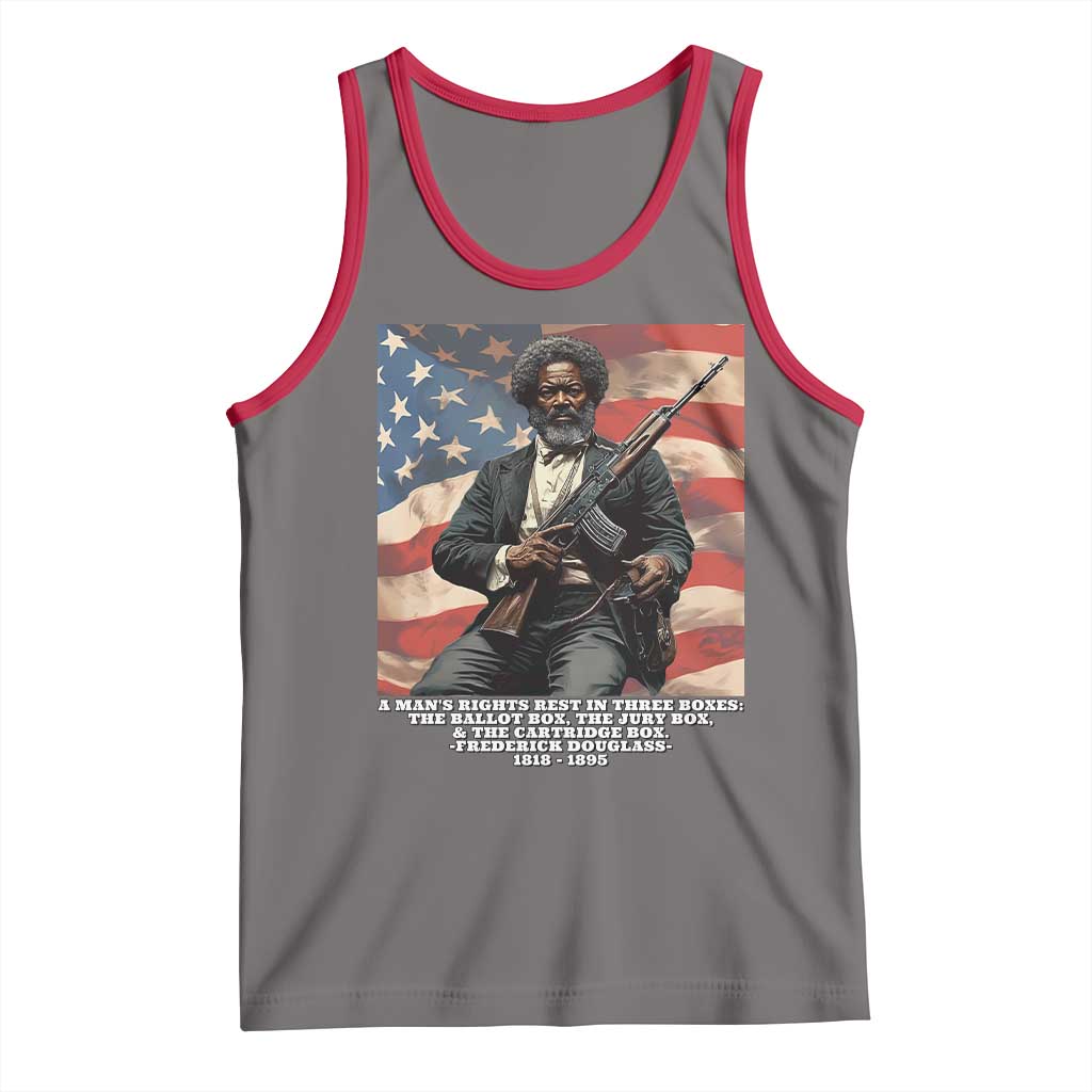 Frederick Douglass Tank Top A Man's Rights Rest In Three Boxes American Flag