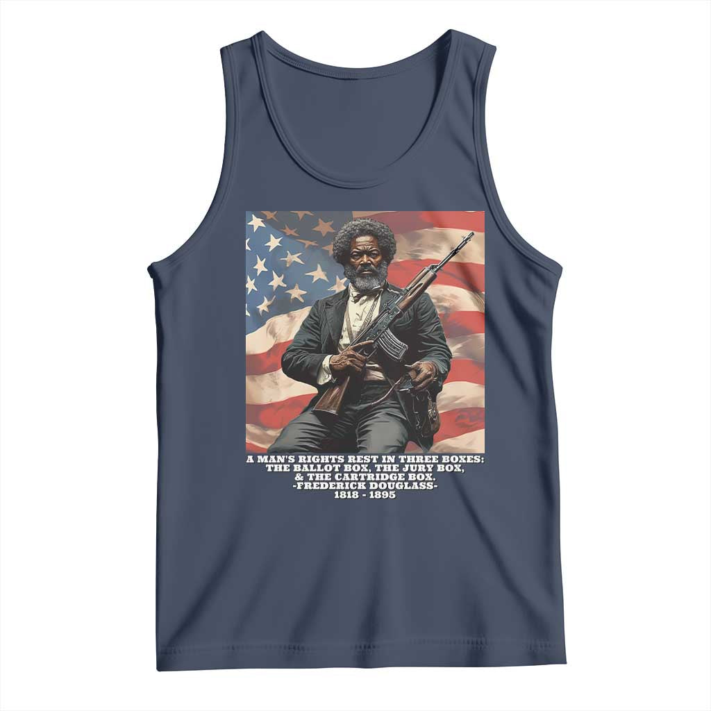 Frederick Douglass Tank Top A Man's Rights Rest In Three Boxes American Flag