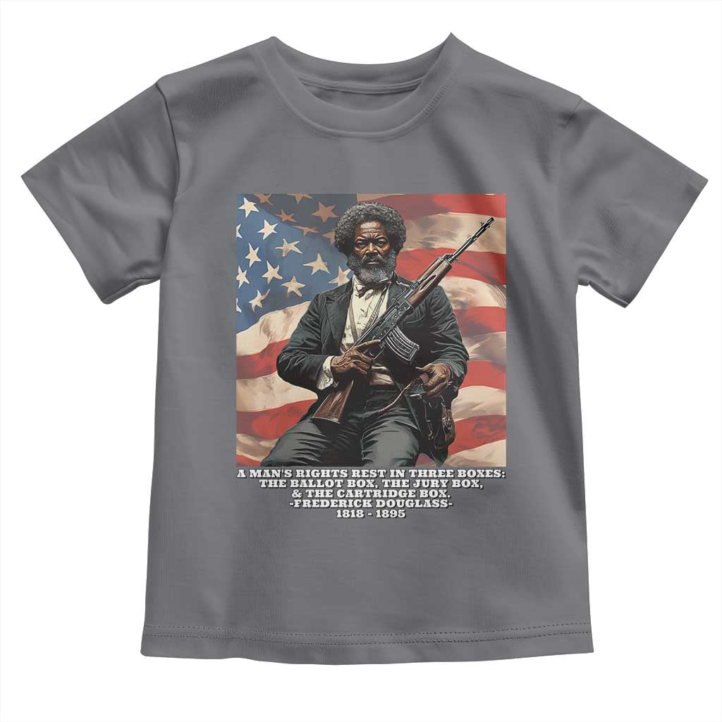 Frederick Douglass Toddler T Shirt A Man's Rights Rest In Three Boxes American Flag