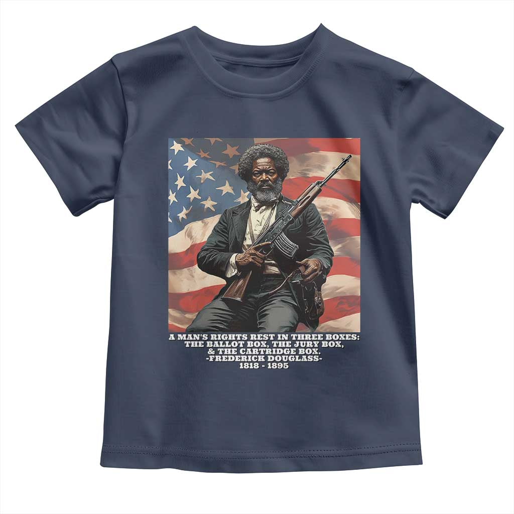 Frederick Douglass Toddler T Shirt A Man's Rights Rest In Three Boxes American Flag