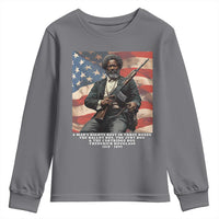 Frederick Douglass Youth Sweatshirt A Man's Rights Rest In Three Boxes American Flag