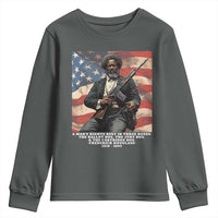 Frederick Douglass Youth Sweatshirt A Man's Rights Rest In Three Boxes American Flag