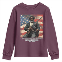 Frederick Douglass Youth Sweatshirt A Man's Rights Rest In Three Boxes American Flag