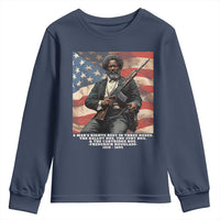 Frederick Douglass Youth Sweatshirt A Man's Rights Rest In Three Boxes American Flag
