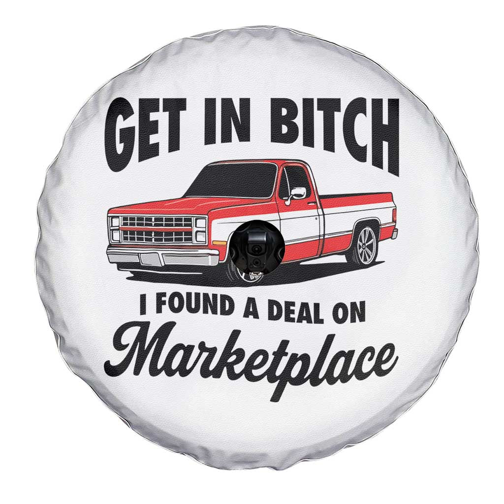 Funny Get in Bitch I Found A Deal On Marketplace Spare Tire Cover Red Truck - Wonder Print Shop
