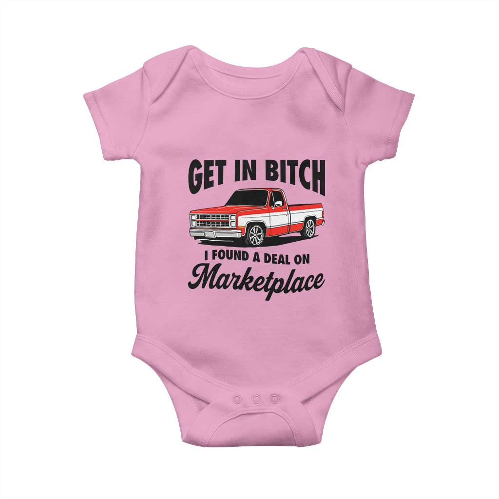 Funny Get in Bitch I Found A Deal On Marketplace Baby Onesie Red Truck - Wonder Print Shop