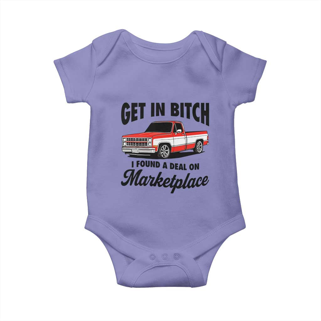 Funny Get in Bitch I Found A Deal On Marketplace Baby Onesie Red Truck - Wonder Print Shop