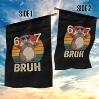Funny Groundhog 67 Garden Flag Six Seven Bruh Retro Vintage Woodchuck Day - Wonder Print Shop