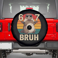 Funny Groundhog 67 Spare Tire Cover Six Seven Bruh Retro Vintage Woodchuck Day - Wonder Print Shop