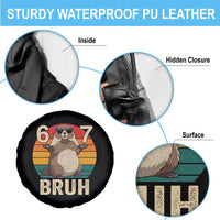 Funny Groundhog 67 Spare Tire Cover Six Seven Bruh Retro Vintage Woodchuck Day - Wonder Print Shop