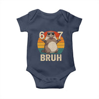 Funny Groundhog 67 Baby Onesie Six Seven Bruh Retro Vintage Woodchuck Day - Wonder Print Shop