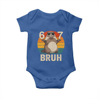 Funny Groundhog 67 Baby Onesie Six Seven Bruh Retro Vintage Woodchuck Day - Wonder Print Shop