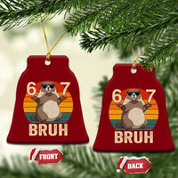 Funny Groundhog 67 Ceramic Ornament Six Seven Bruh Retro Vintage Woodchuck Day - Wonder Print Shop