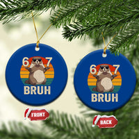 Funny Groundhog 67 Ceramic Ornament Six Seven Bruh Retro Vintage Woodchuck Day - Wonder Print Shop
