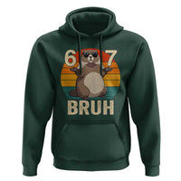 Funny Groundhog 67 Hoodie Six Seven Bruh Retro Vintage Woodchuck Day - Wonder Print Shop
