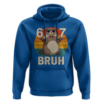Funny Groundhog 67 Hoodie Six Seven Bruh Retro Vintage Woodchuck Day - Wonder Print Shop