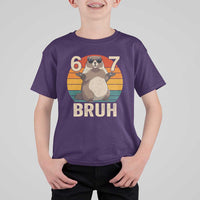 Funny Groundhog 67 T Shirt For Kid Six Seven Bruh Retro Vintage Woodchuck Day - Wonder Print Shop