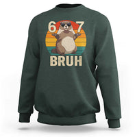 Funny Groundhog 67 Sweatshirt Six Seven Bruh Retro Vintage Woodchuck Day - Wonder Print Shop