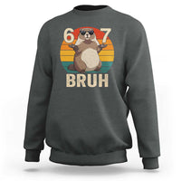 Funny Groundhog 67 Sweatshirt Six Seven Bruh Retro Vintage Woodchuck Day - Wonder Print Shop