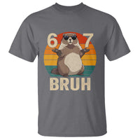 Funny Groundhog 67 T Shirt Six Seven Bruh Retro Vintage Woodchuck Day - Wonder Print Shop