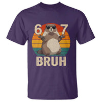 Funny Groundhog 67 T Shirt Six Seven Bruh Retro Vintage Woodchuck Day - Wonder Print Shop