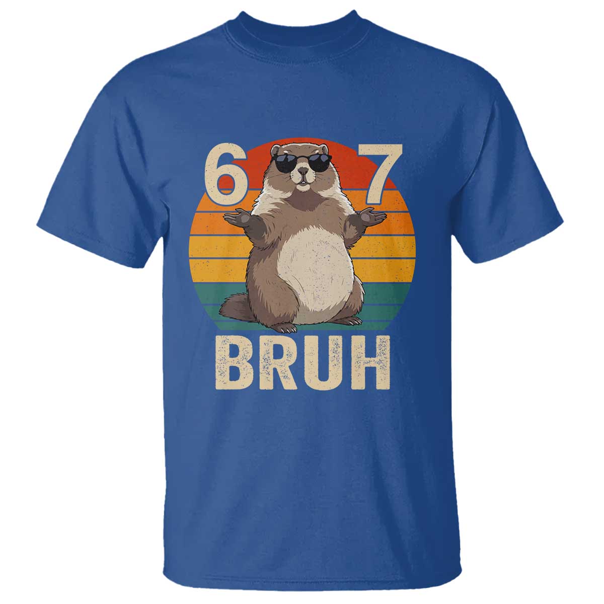 Funny Groundhog 67 T Shirt Six Seven Bruh Retro Vintage Woodchuck Day - Wonder Print Shop