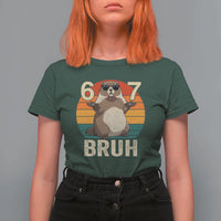 Funny Groundhog 67 T Shirt For Women Six Seven Bruh Retro Vintage Woodchuck Day - Wonder Print Shop