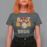 Funny Groundhog 67 T Shirt For Women Six Seven Bruh Retro Vintage Woodchuck Day - Wonder Print Shop
