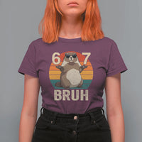 Funny Groundhog 67 T Shirt For Women Six Seven Bruh Retro Vintage Woodchuck Day - Wonder Print Shop