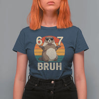 Funny Groundhog 67 T Shirt For Women Six Seven Bruh Retro Vintage Woodchuck Day - Wonder Print Shop