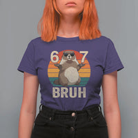Funny Groundhog 67 T Shirt For Women Six Seven Bruh Retro Vintage Woodchuck Day - Wonder Print Shop