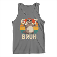 Funny Groundhog 67 Tank Top Six Seven Bruh Retro Vintage Woodchuck Day - Wonder Print Shop