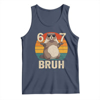 Funny Groundhog 67 Tank Top Six Seven Bruh Retro Vintage Woodchuck Day - Wonder Print Shop
