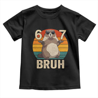 Funny Groundhog 67 Toddler T Shirt Six Seven Bruh Retro Vintage Woodchuck Day - Wonder Print Shop