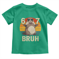 Funny Groundhog 67 Toddler T Shirt Six Seven Bruh Retro Vintage Woodchuck Day - Wonder Print Shop